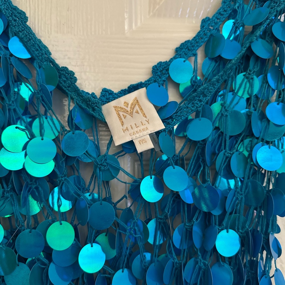 Milly Turquoise Sequin Dress - Picture 2 of 3